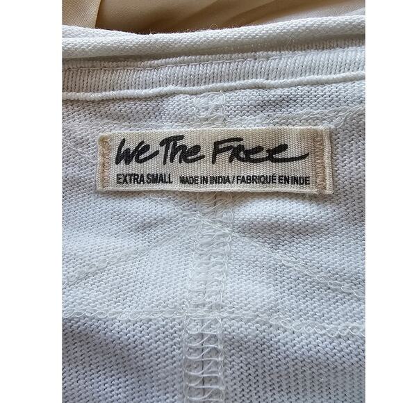We The Free People Oversized Puff Short Sleeves Blossom Tee Shirt Women XS White - Picture 7 of 9